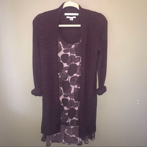 Plum Merino Wool Cardigan